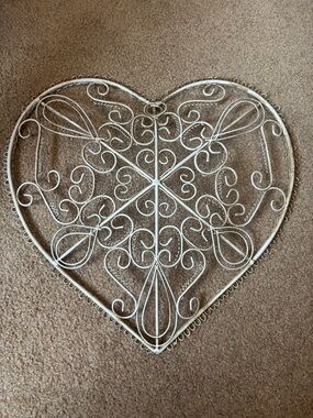 Decorative Heart Wall Hanging - Scrollwork Metal